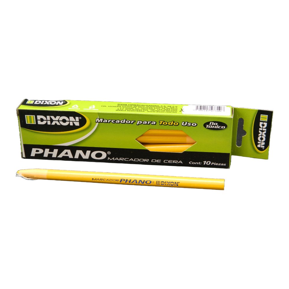 Marcador Cera Phano Amarillo C/ 10 pzs Dixon