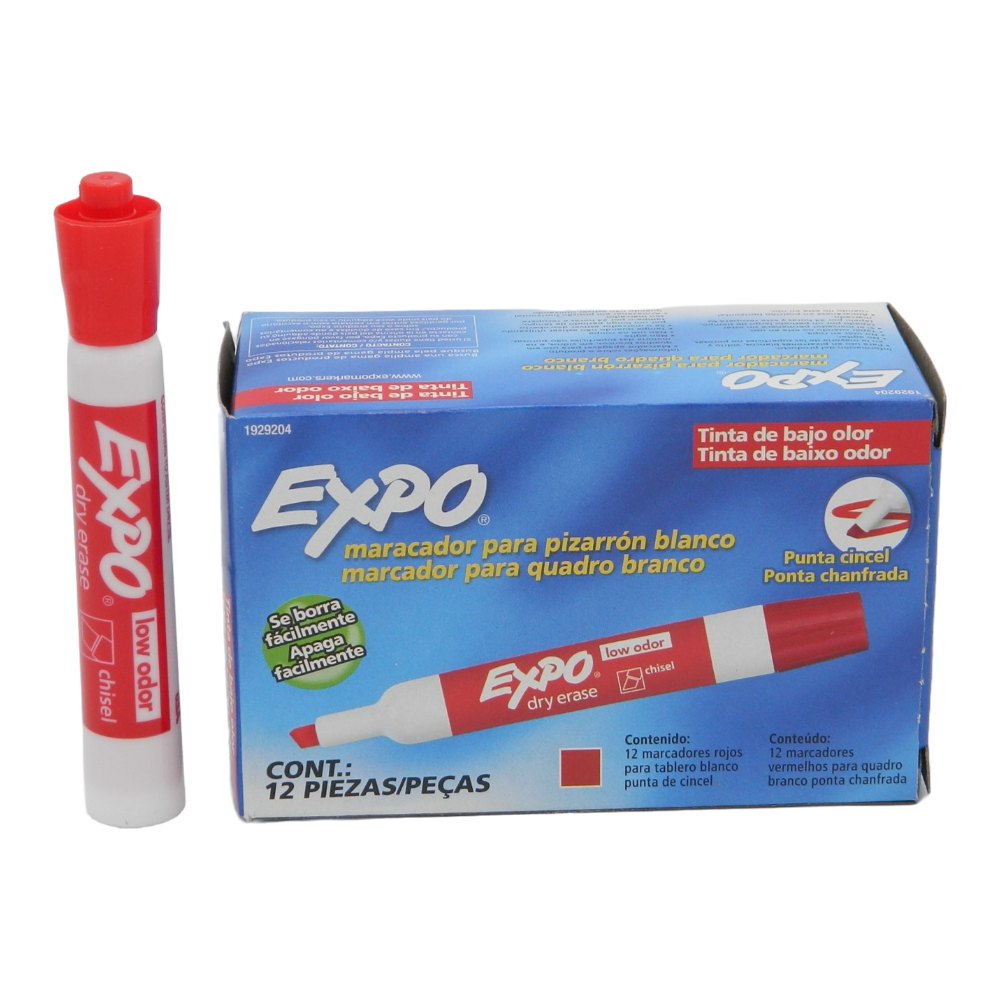Marcador P/ Pizarron Expo Rojo C/ 12 pzs Newell