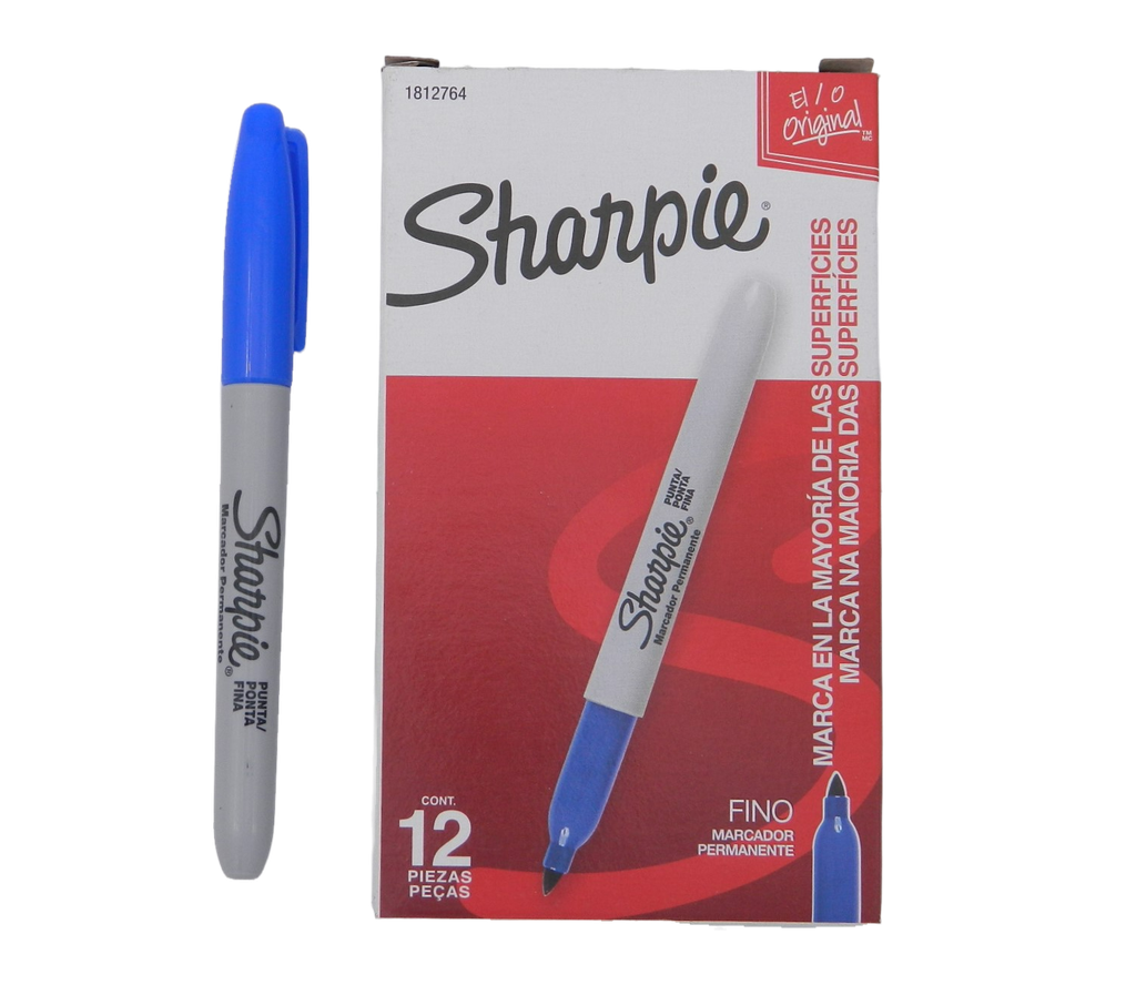 Marcador Sharpie P/ Fino Azul C/ 12 pzs Newell