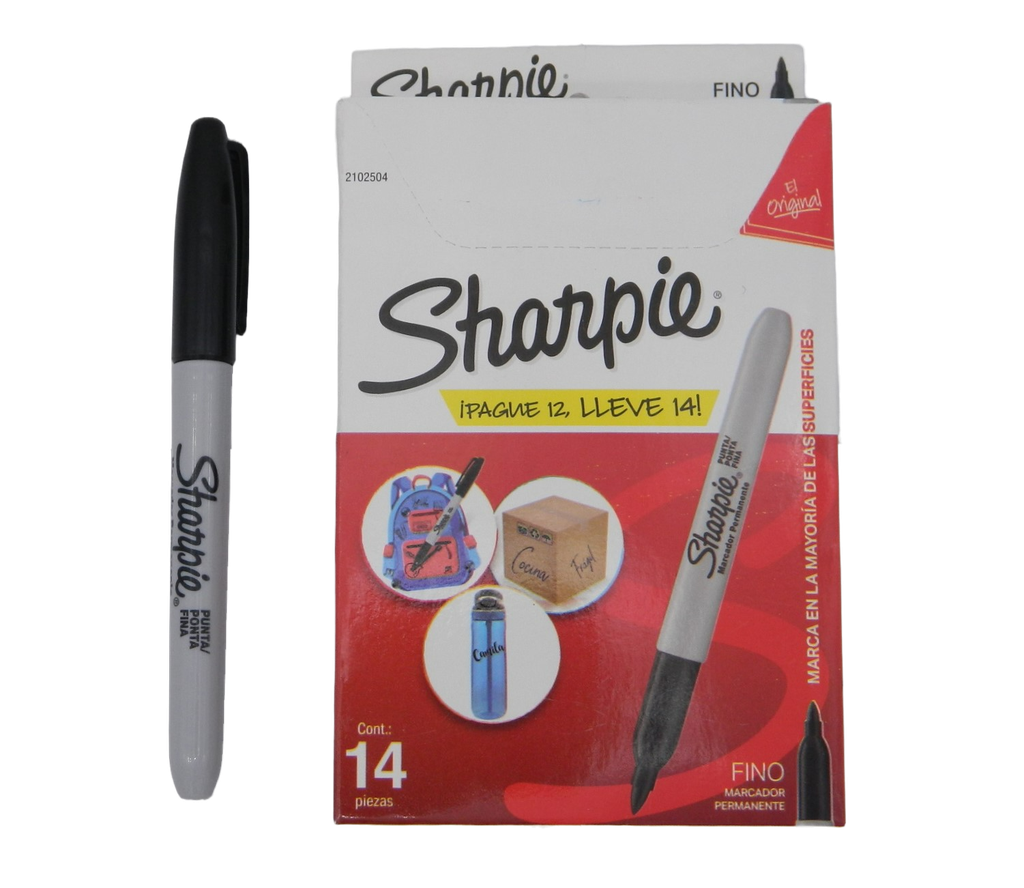 Marcador Sharpie P/ Fino Negro C/ 12 pzs Newell