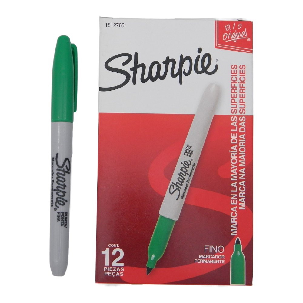 Marcador Sharpie P/ Fino Verde C/ 12 pzs Newell