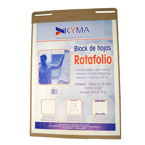 Block Rotafolio Blanco C/ 25 hjs Kyma