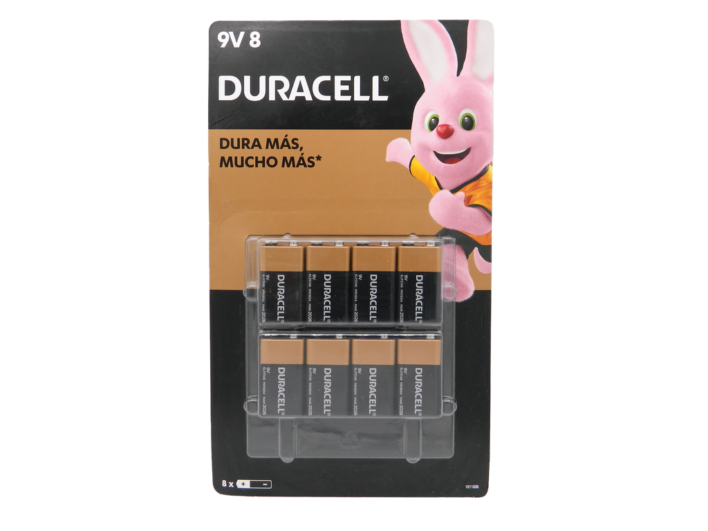 Pila Duracell 9V C/ 8 pzs