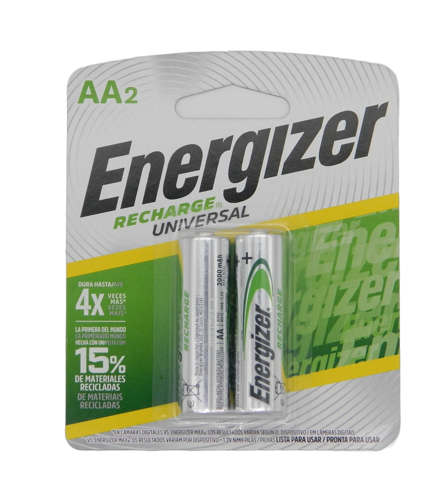 Pila Energizer Recargable AA C/ 2 pzs