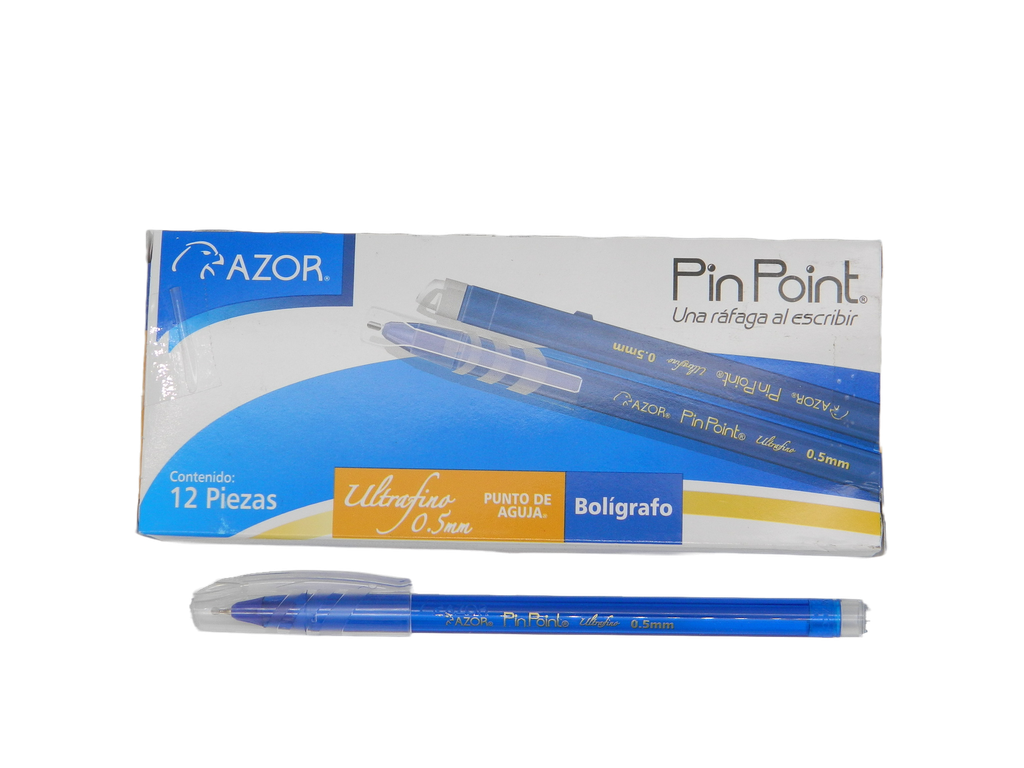 Pluma PinPoint 0.5 mm P/ Ultrafino Azul C/ 12 pzs Azor