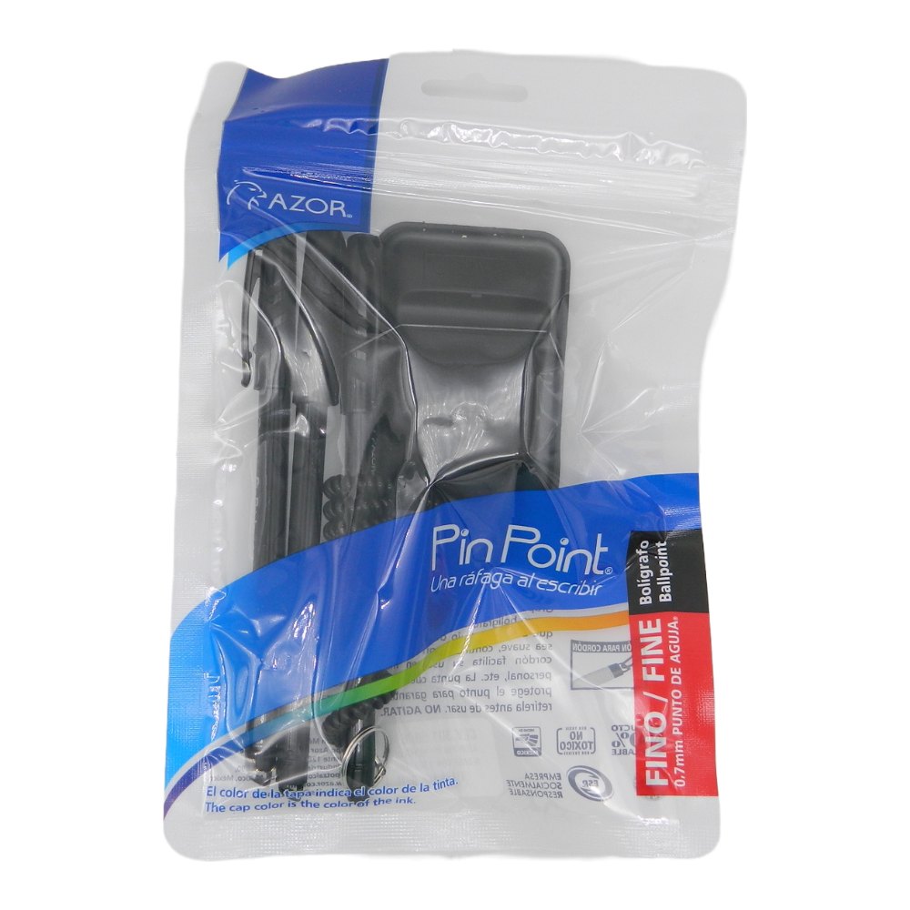 Pluma PinPoint 0.7 mm P/ Fino Negro C/ Base Azor