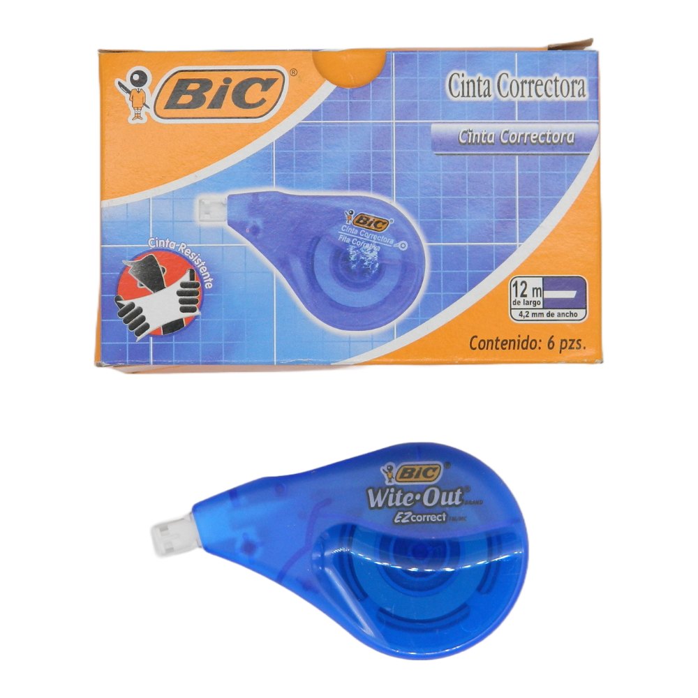 Cinta Correctora 12 mts C/ 6 pzs Bic