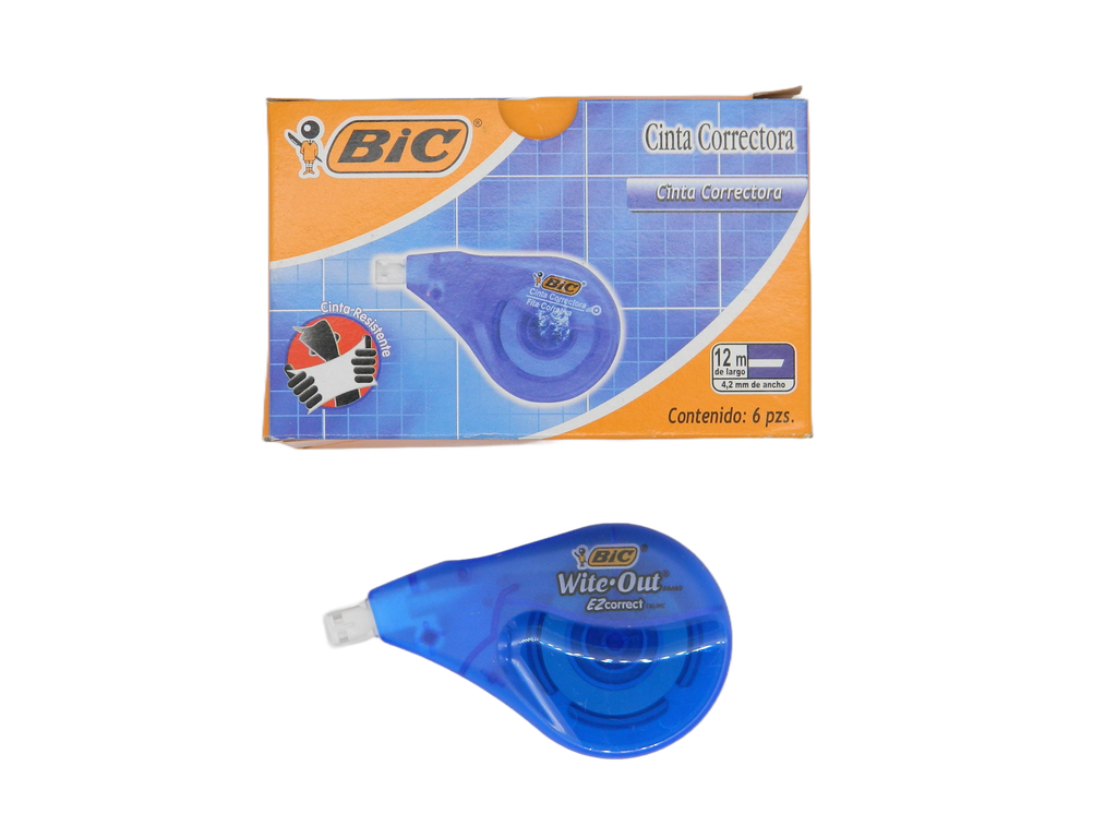 Cinta Correctora 12 mts C/ 6 pzs Bic