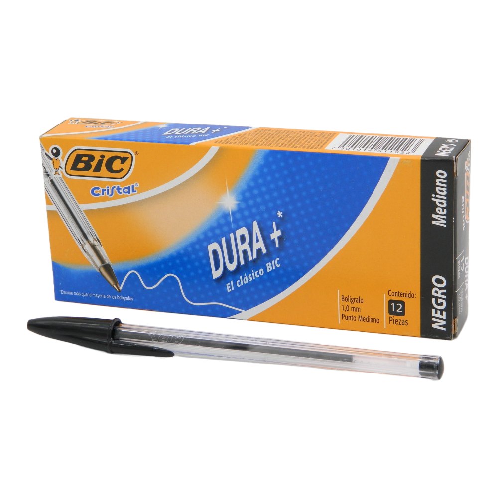 Pluma Bic 1.0 mm P/ Mediano Negro C/ 12 pzs Bic