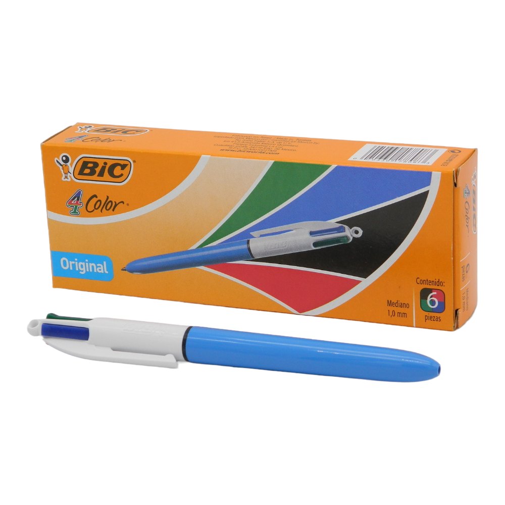 Pluma 1.0 mm P/ Mediano 4 Colores C/ 6 pzs Bic