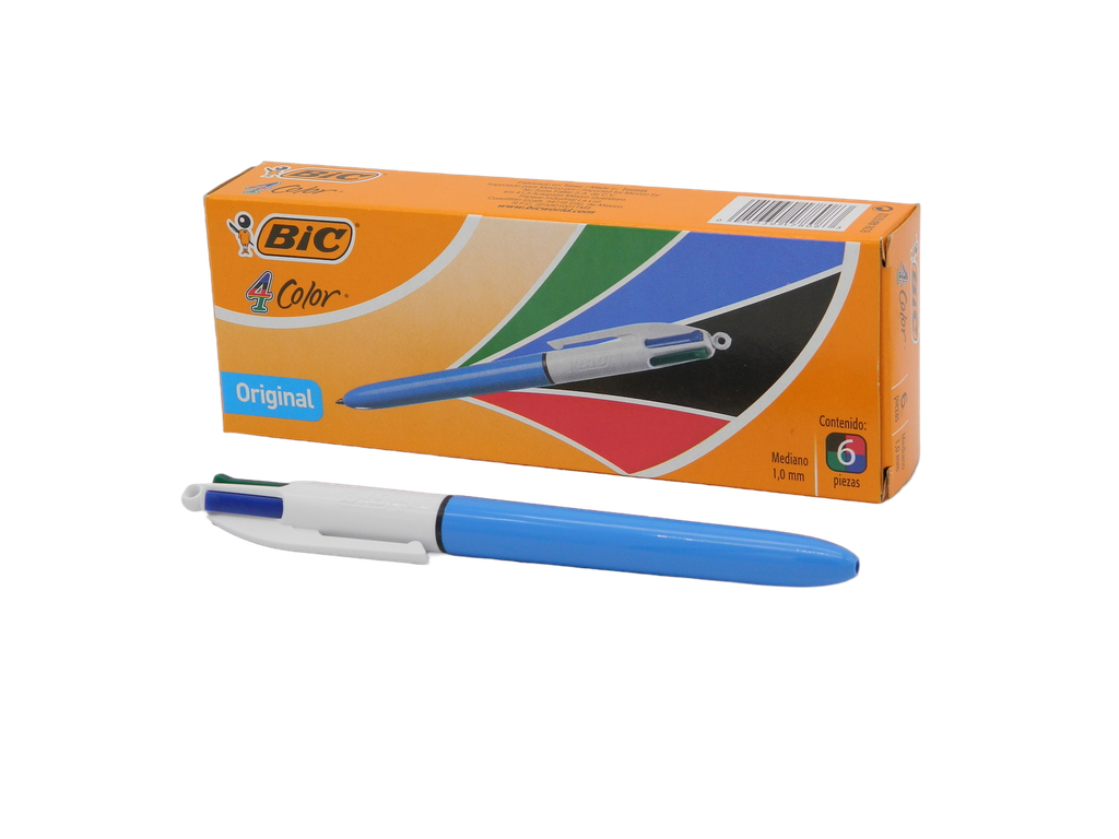 Pluma Bic 1.0 mm P/ Mediano 4 Colores C/ 6 pzs Bic