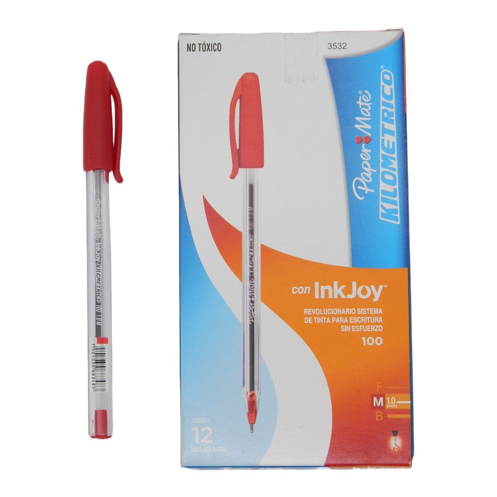 Pluma Kilometrico 1.0 mm P/ Mediano Rojo C/ 12 pzs Newell