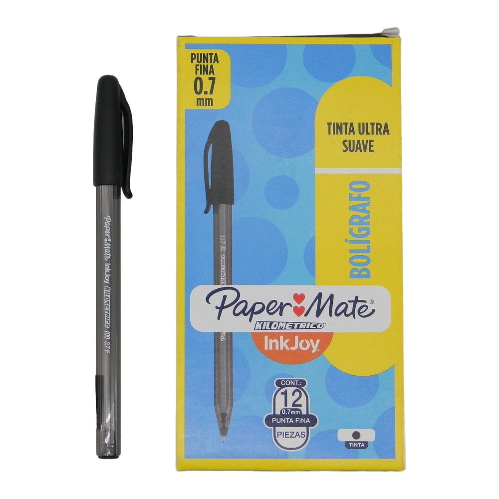 Pluma Kilometrico 0.7 mm P/ Fino Negro C/ 12 pzs Newell
