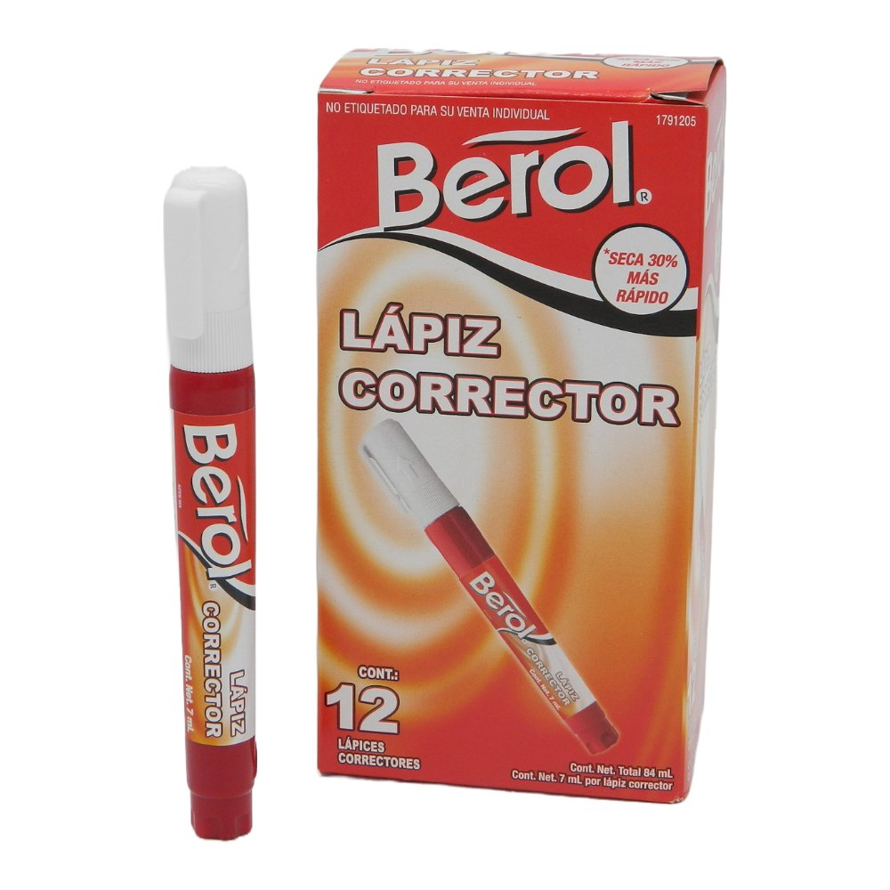 Pluma Correctora 7 ml C/ 12 pzs Berol Newell