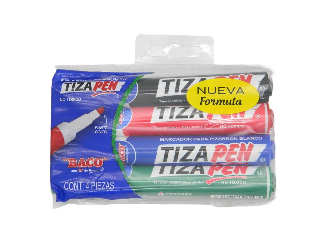 Marcador P/ Pizarron Tizapen C/ 4 pzs Baco