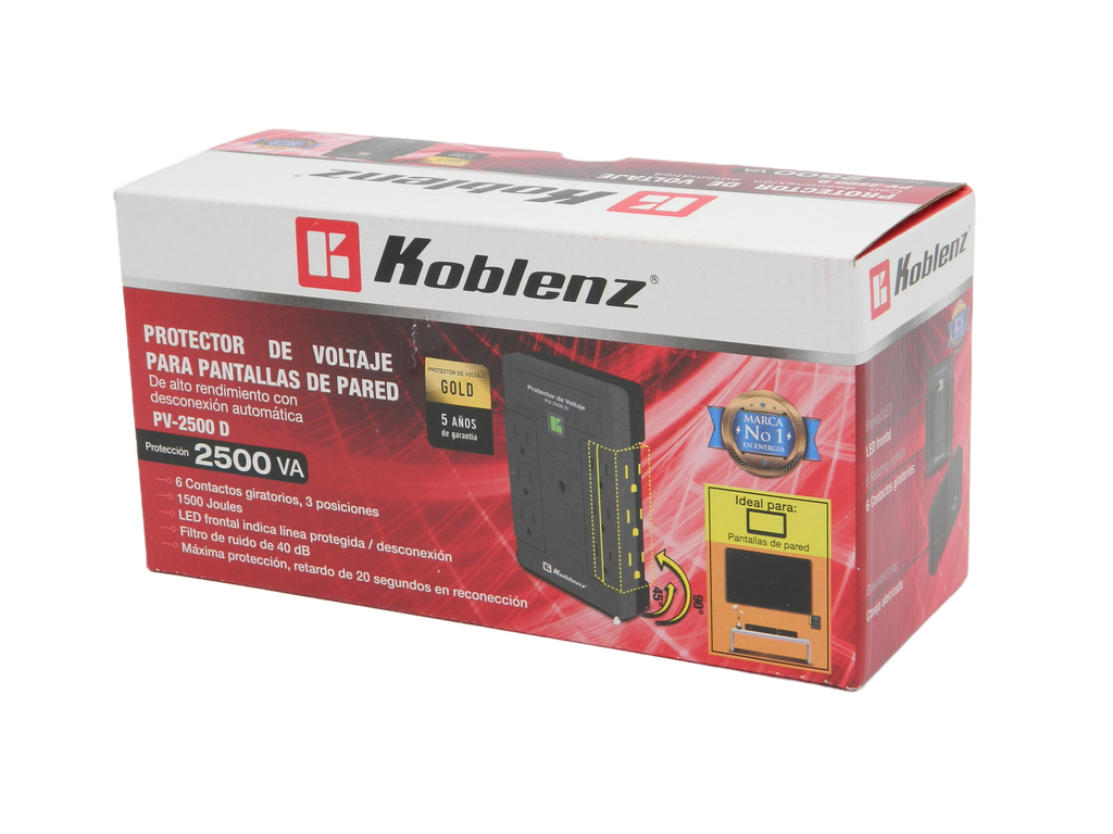 Protector de Voltaje 2500 VA C/ 6 Koblenz