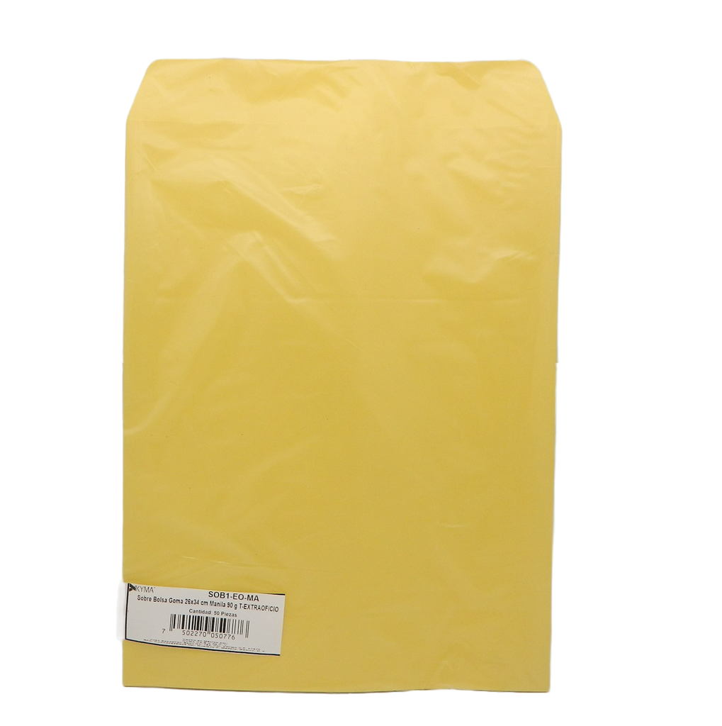 Sobre Bolsa Manila T/ Folder 26 x 34 cms C/ 50 pzs Kyma