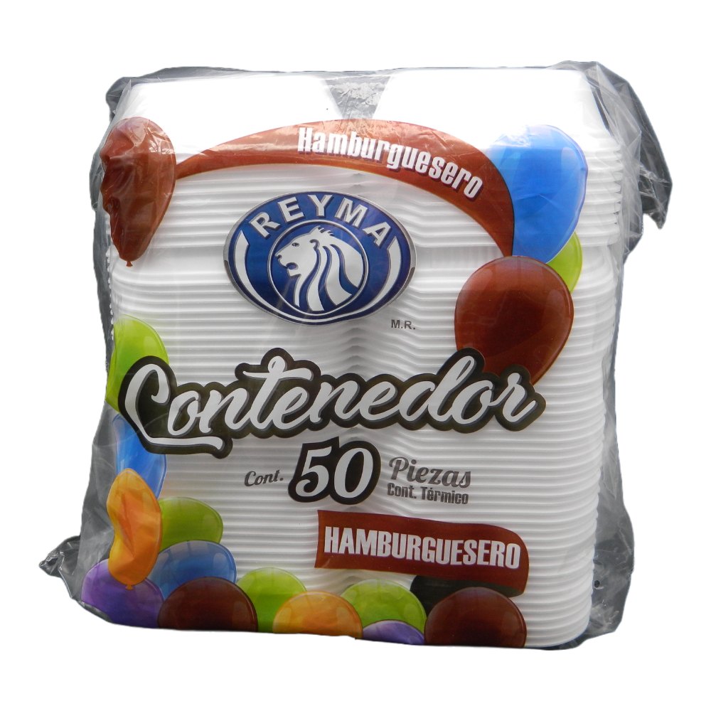 Contenedor Hamburguesa C/ 50 pzs C/ 10 pqts Reyma