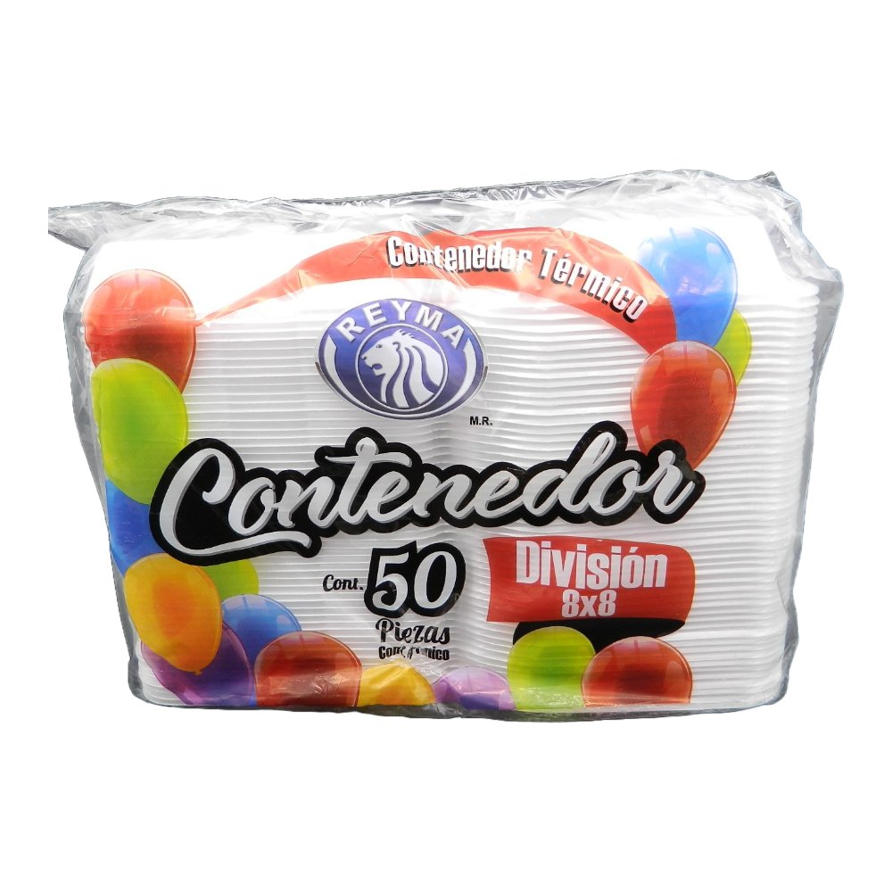Contenedor C/ Division 8 x 8 C/ 50 pzs C/ 4 pqts Reyma