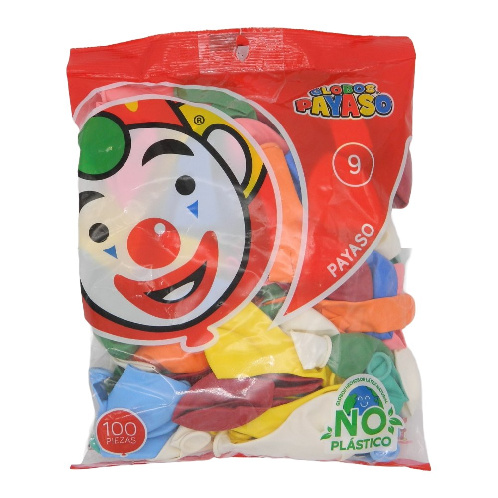 Globos Surtidos #9 C/ 100 pzs Payaso