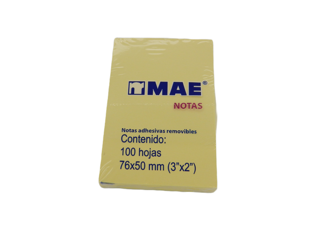 Notas Adhesivas 2 x 3 Amarillo C/ 100 pzs Mae