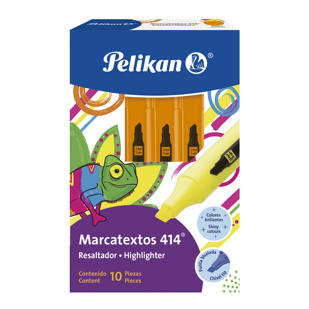 Marcatexto 414 Naranja C/ 10 pzs Pelikan