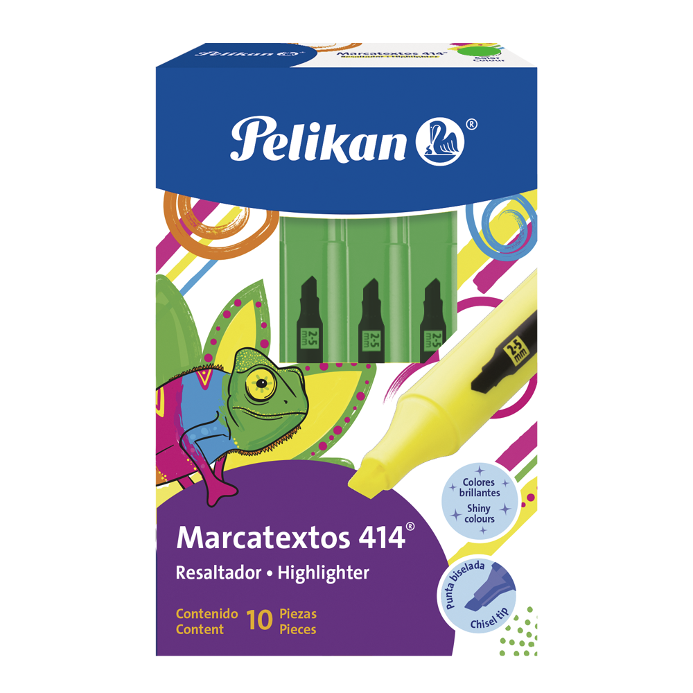 Marcatexto 414 Verde C/ 10 pzs Pelikan