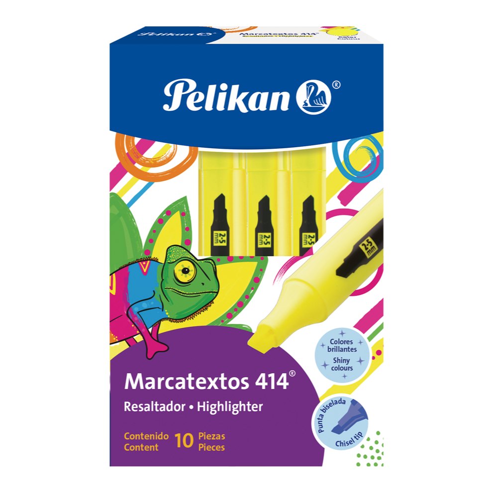 Marcatexto 414 Amarillo C/ 10 pzs Pelikan