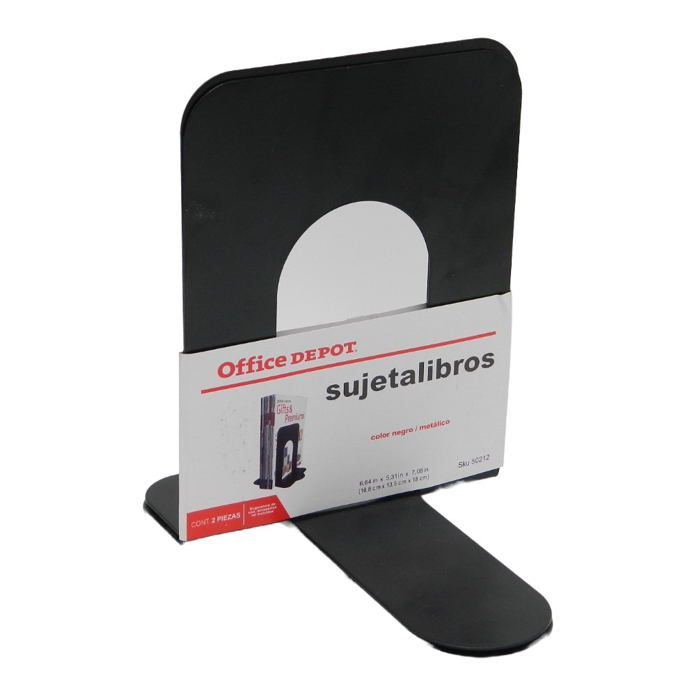 Sujetalibros Metal Negro Office Depot