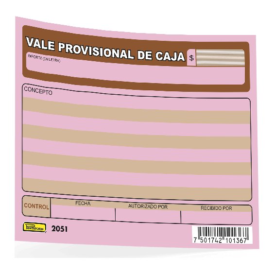 Vale Provisional Caja C/ 50 hjs Printaform