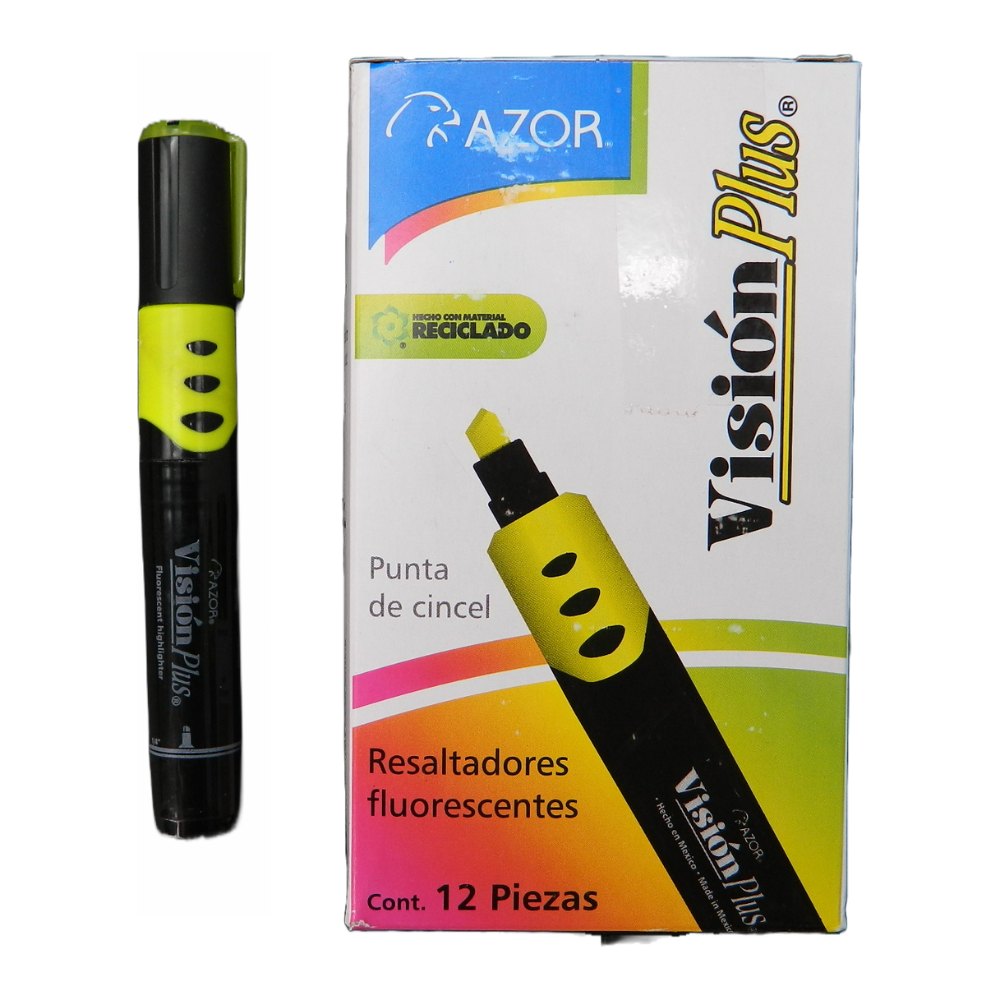 Marcatexto Vision Plus Amarillo C/ 12 pzs Azor