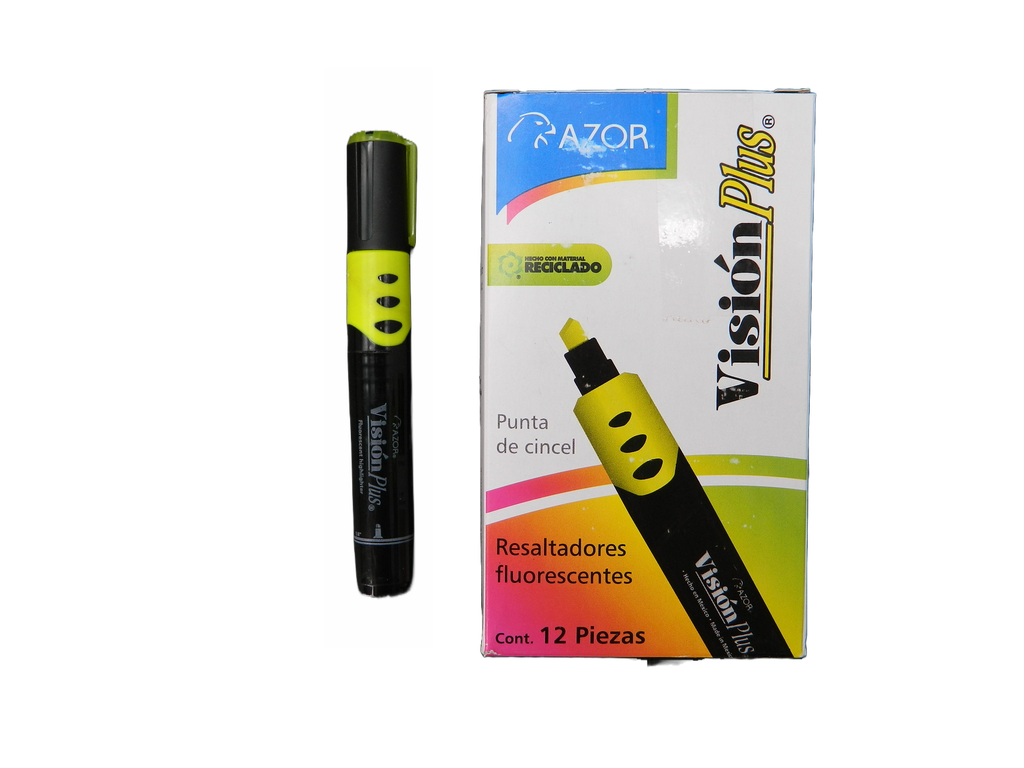 Marcatexto Vision Plus Amarillo C/ 12 pzs Azor