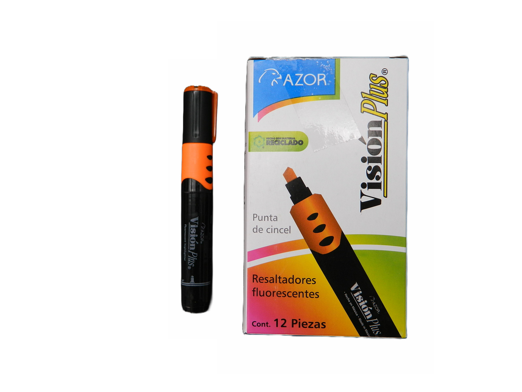 Marcatexto Vision Plus Naranja C/ 12 pzs Azor