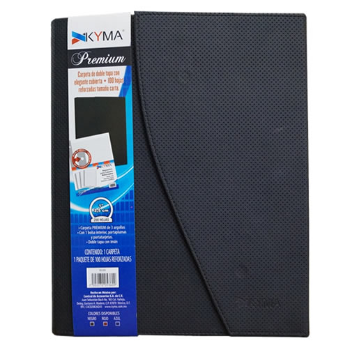 Carpeta Ejecutiva Premium Negro C/ 100 hjs Kyma