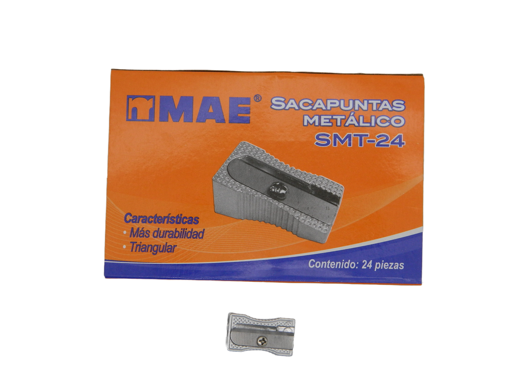 Sacapuntas Metalico Triangular C/ 24 pzs Mae