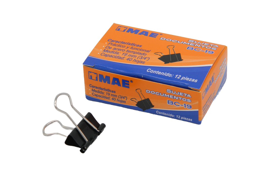 Binder Clip 19 mm 3/4" C/ 12 pzs Mae