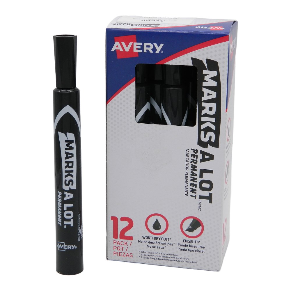 Marcador Marksalot Negro C/ 12 pzs Avery