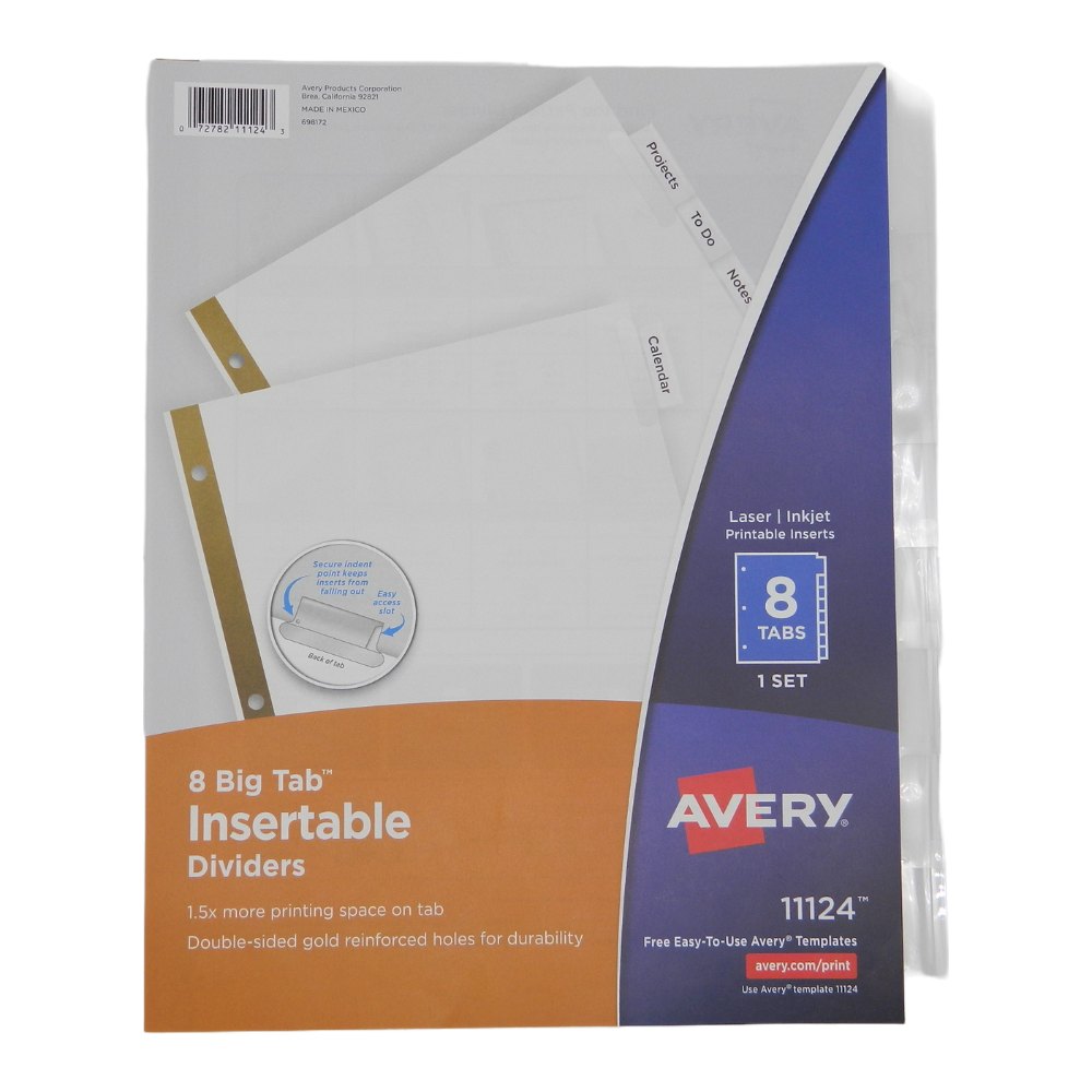 Separador Carton Transparente C/ 8 Avery