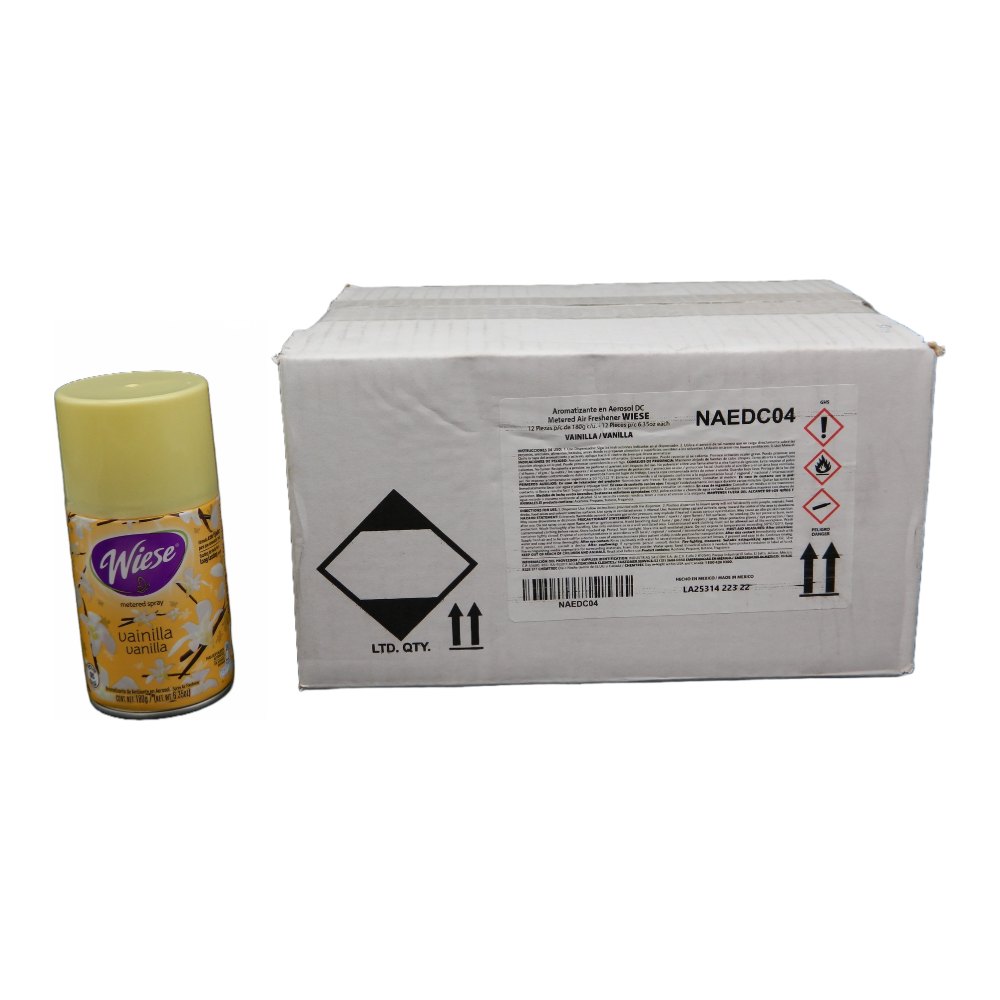Repuesto Aromatizante Aerosol 180 grs Vainilla C/ 12 pzs Wiese