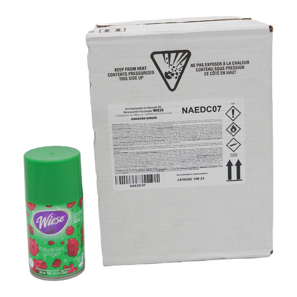 Repuesto Aromatizante Aerosol 180 grs Hawaian Ginger C/ 12 pzs Wiese