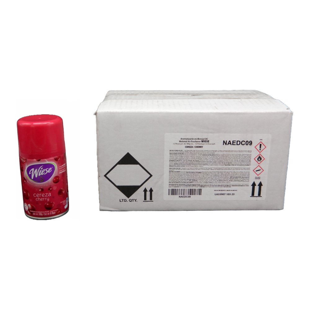 Repuesto Aromatizante Aerosol 180 grs Cereza C/ 12 pzs Wiese