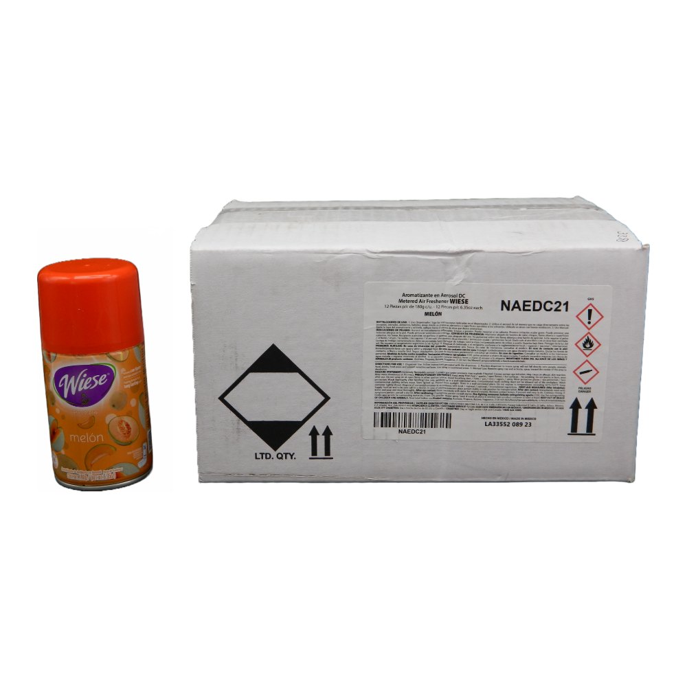 Repuesto Aromatizante Aerosol 180 grs Melon C/ 12 pzs Wiese
