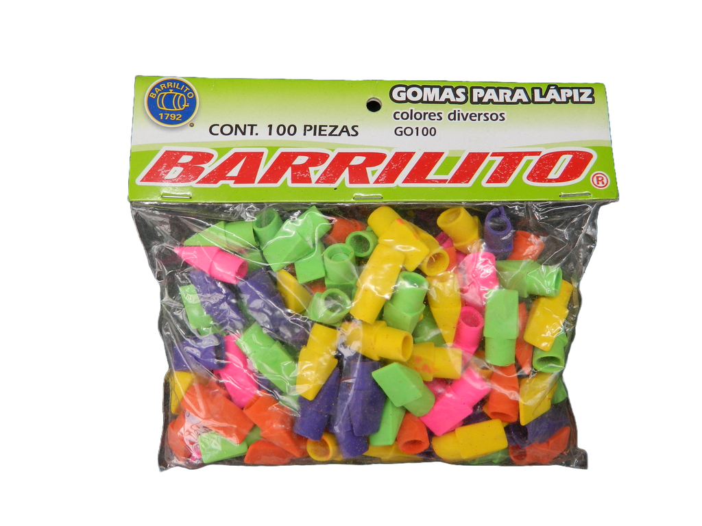 Borrador Capuchon C/ 100 pzs Barrilito