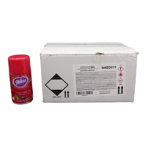[001528] Repuesto Aromatizante Aerosol 180 grs Frutos Rojos C/ 12 pzs Wiese