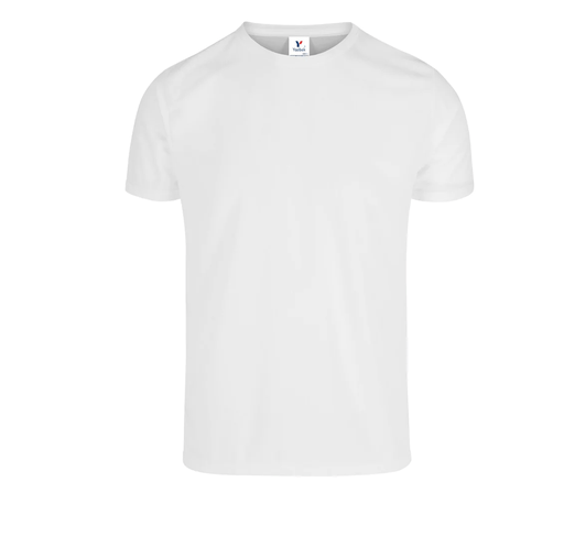 [002108] Playera Caballero Cuello Redondo Manga Corta 100% Poliester Blanco Doble Extra Grande Yazbek