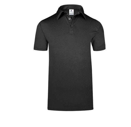[002138] Polo Caballero Manga Corta 100% Poliester Negro Doble Extra Grande Yazbek