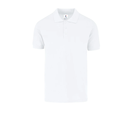 [002154] Polo Pique Caballero Manga Corta 50% Algodón 50% Poliester Blanco Chica Yazbek