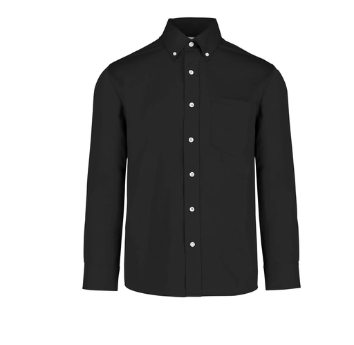 [002187] Camisa Gabardina Caballero Manga Larga 50% Algodón 50% Poliester Negro Extra Grande Yazbek