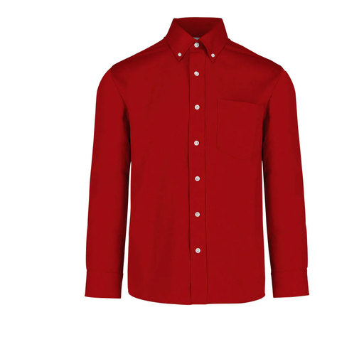 [002198] Camisa Gabardina Caballero Manga Larga 50% Algodón 50% Poliester Rojo Doble Extra Grande Yazbek