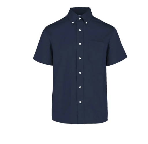 [002216] Camisa Gabardina Caballero Manga Corta 50% Algodón 50% Poliester Azul Marino Grande Yazbek